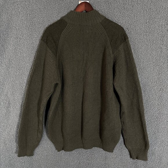 Aran Island Knitwear Pure Wool Knit Half Zip Sweater - Men's Size XL - Green - Picture 3 of 8